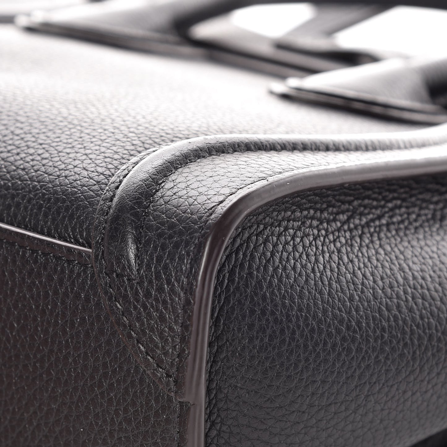 Drummed Calfskin Nano Luggage Black