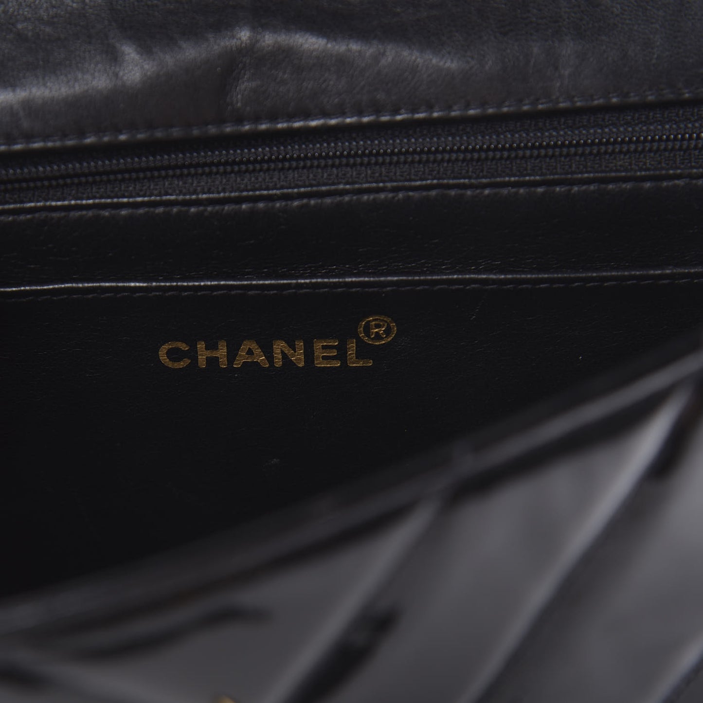 Patent Chevron Top Handle Flap Black