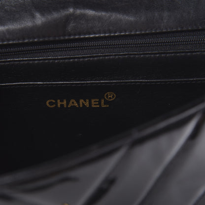 Chanel Patent Chevron Top Handle Flap Black 6 of 14