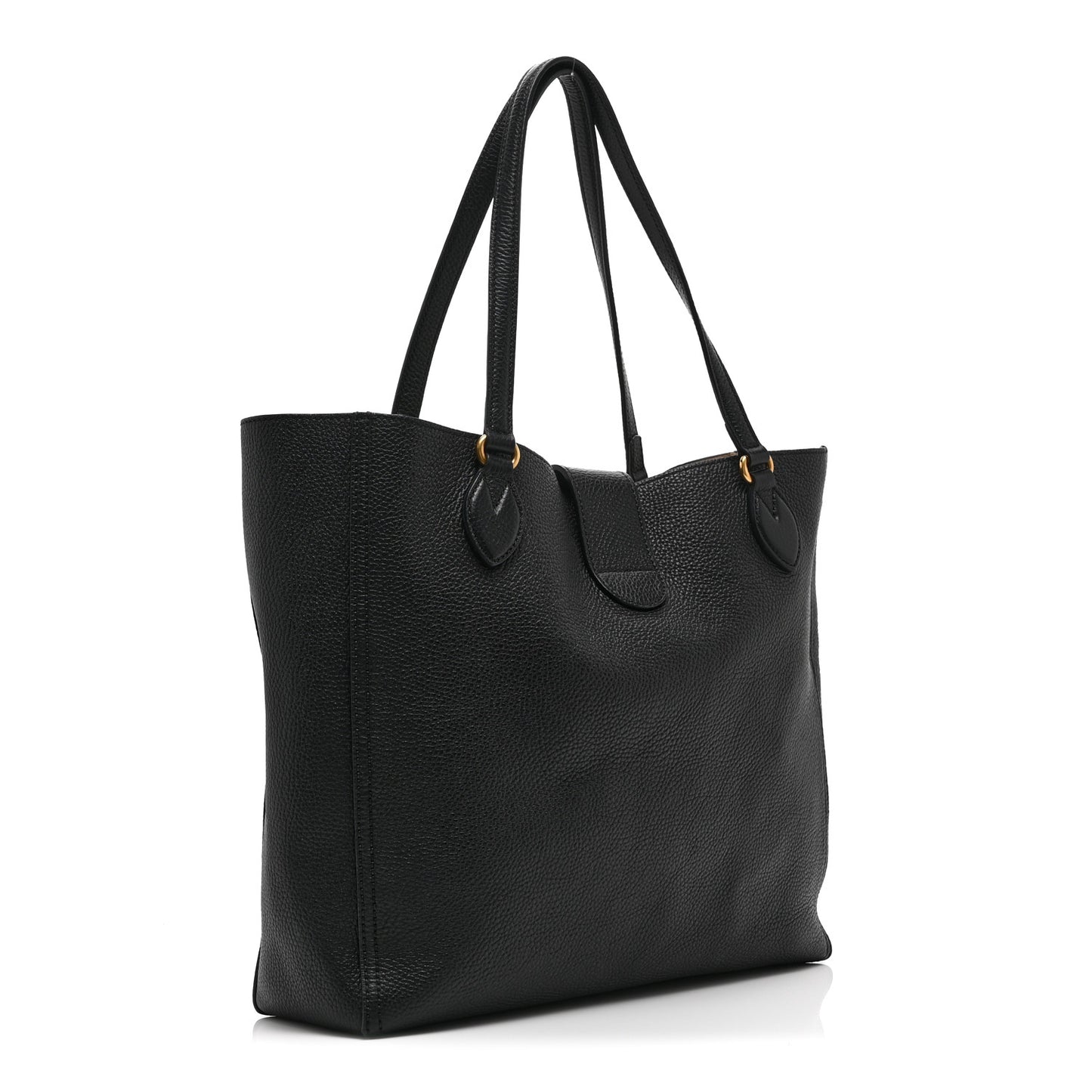 Grained Calfskin Small Dahlia Tote Black
