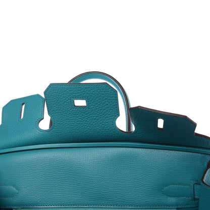 Hermes Taurillon Clemence Birkin 30 Bleu Paon 22 of 31