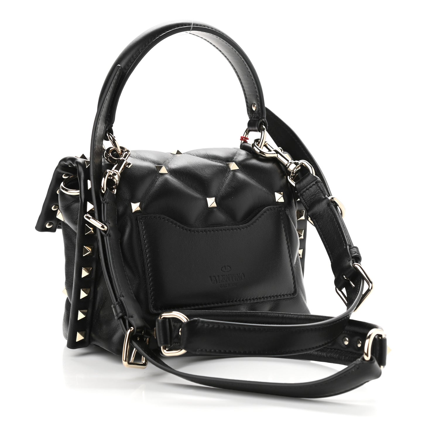 Nappa Mini Candystud Top Handle Bag Black