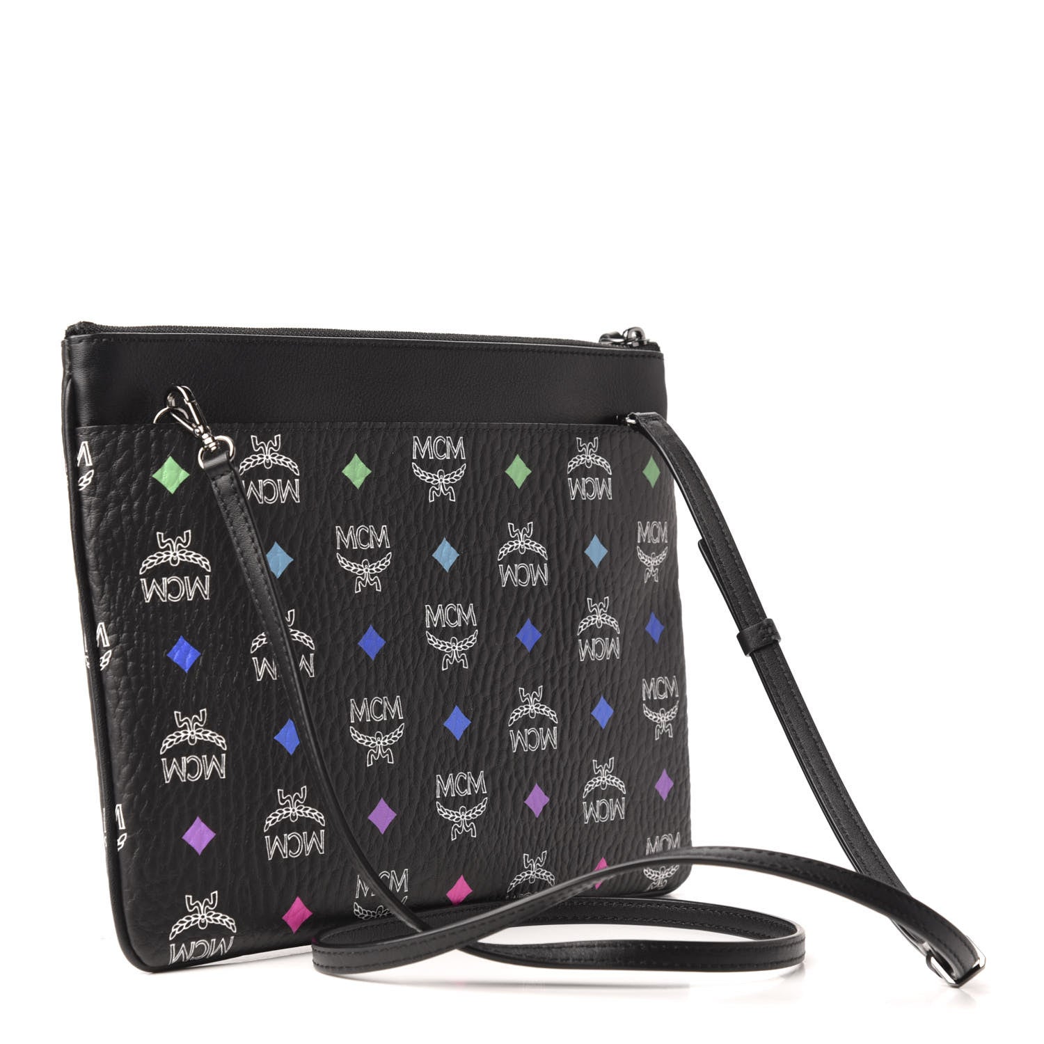 MCM Skyoptic Visetos Crossbody Pouch Spectrum Diamond Black 3 of 7