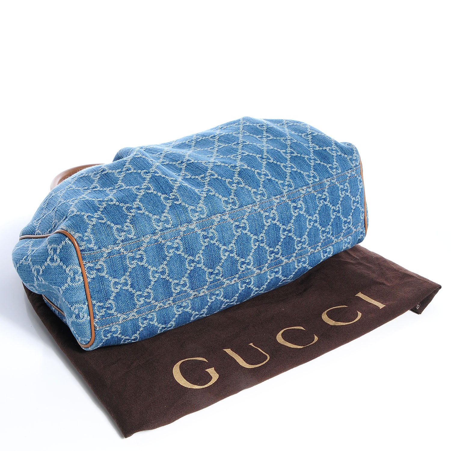 Gucci Denim Monogram Medium Sukey Tote 4 of 9
