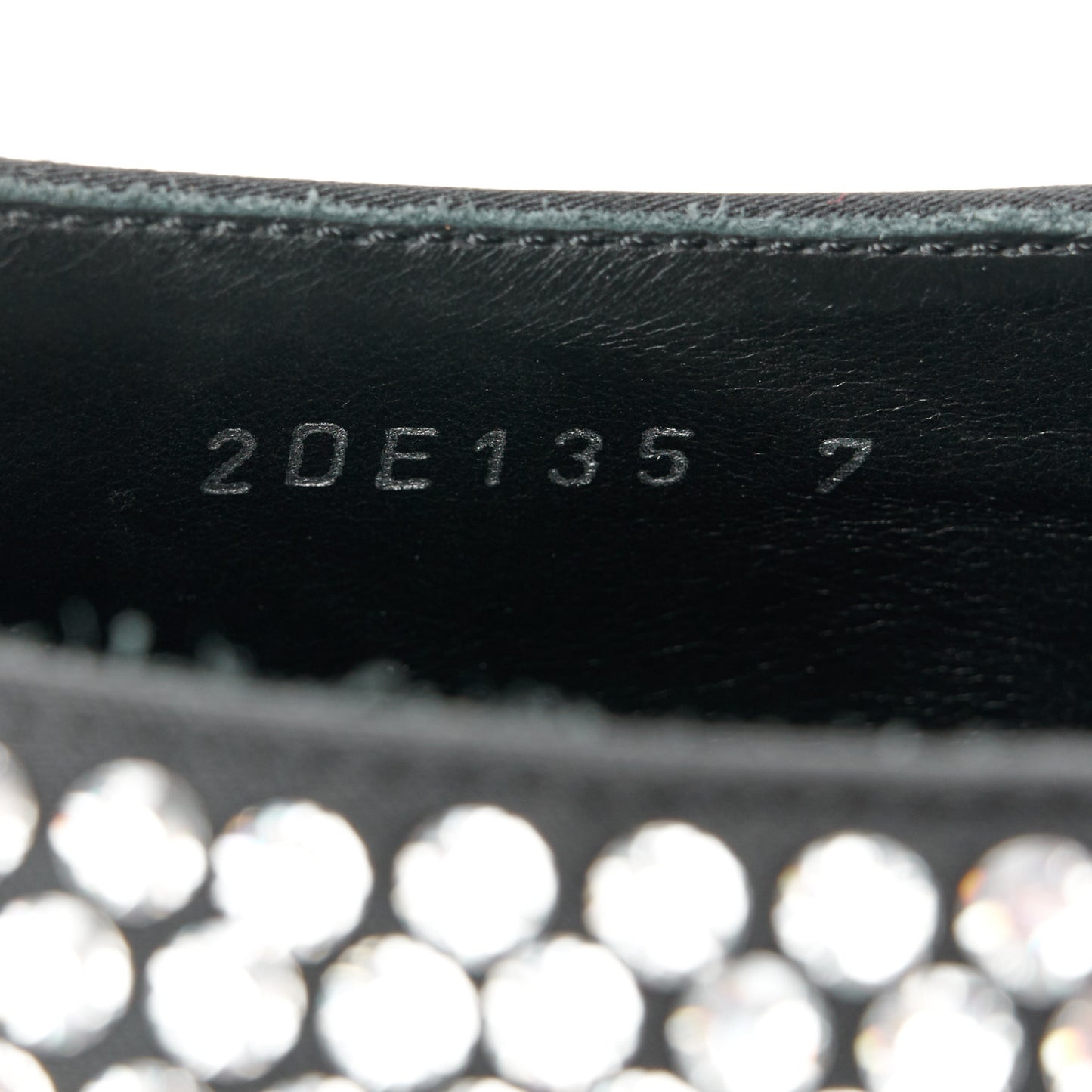 Satin Crystal Metal Triangle Logo Mens Loafers 7 Cristal