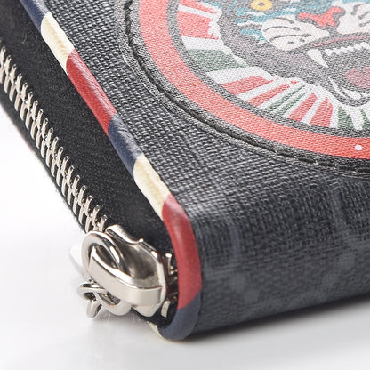 Gucci GG Supreme Monogram Night Courrier Embroidered Zip Around Card Case 9 of 11