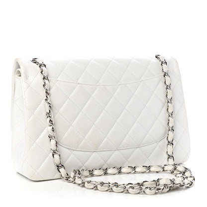 Chanel Caviar Quilted Jumbo Double Flap White 3 of 10