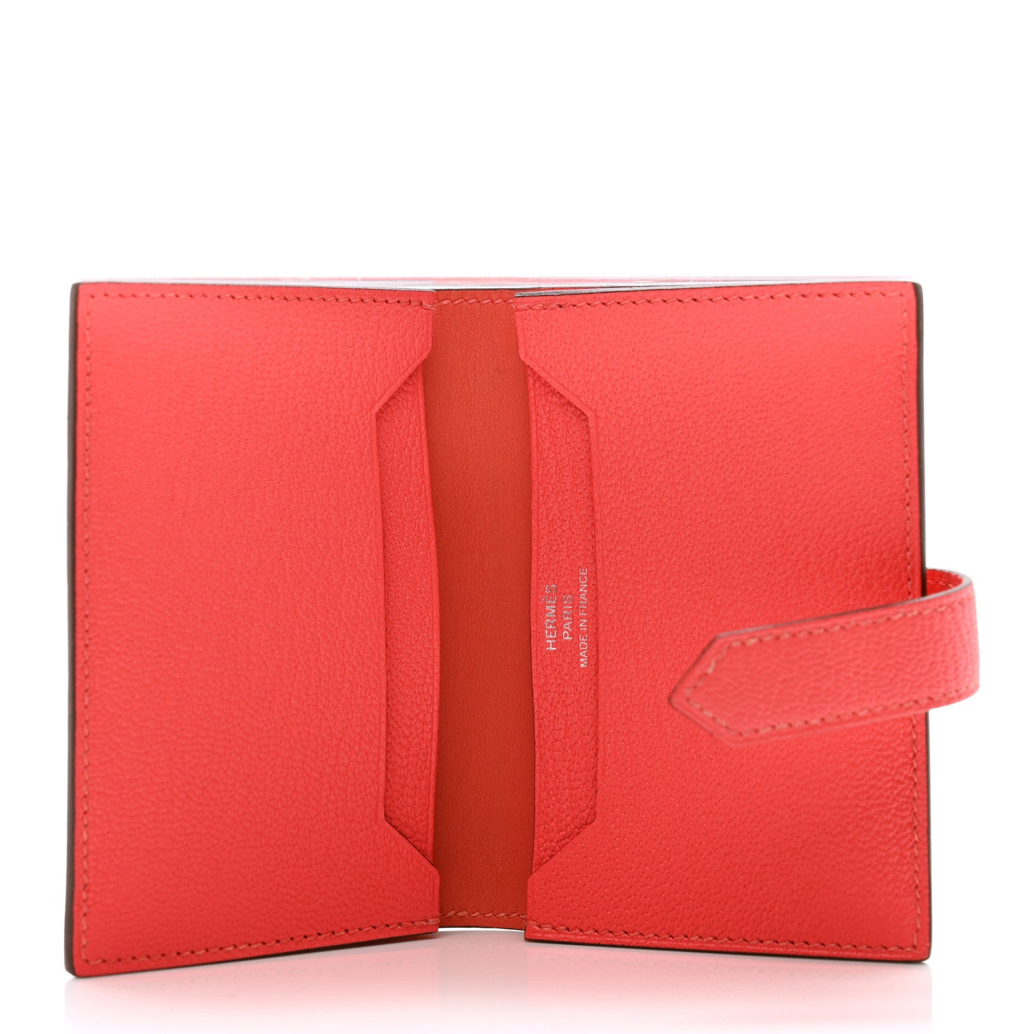 Hermes Chevre Mysore Bearn Card Holder Wallet Rose Texas 5 of 8