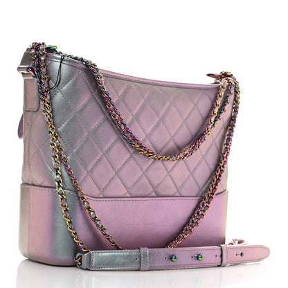 Chanel Iridescent Lambskin Calfskin Quilted Medium Gabrielle Hobo Light Purple 3 of 10
