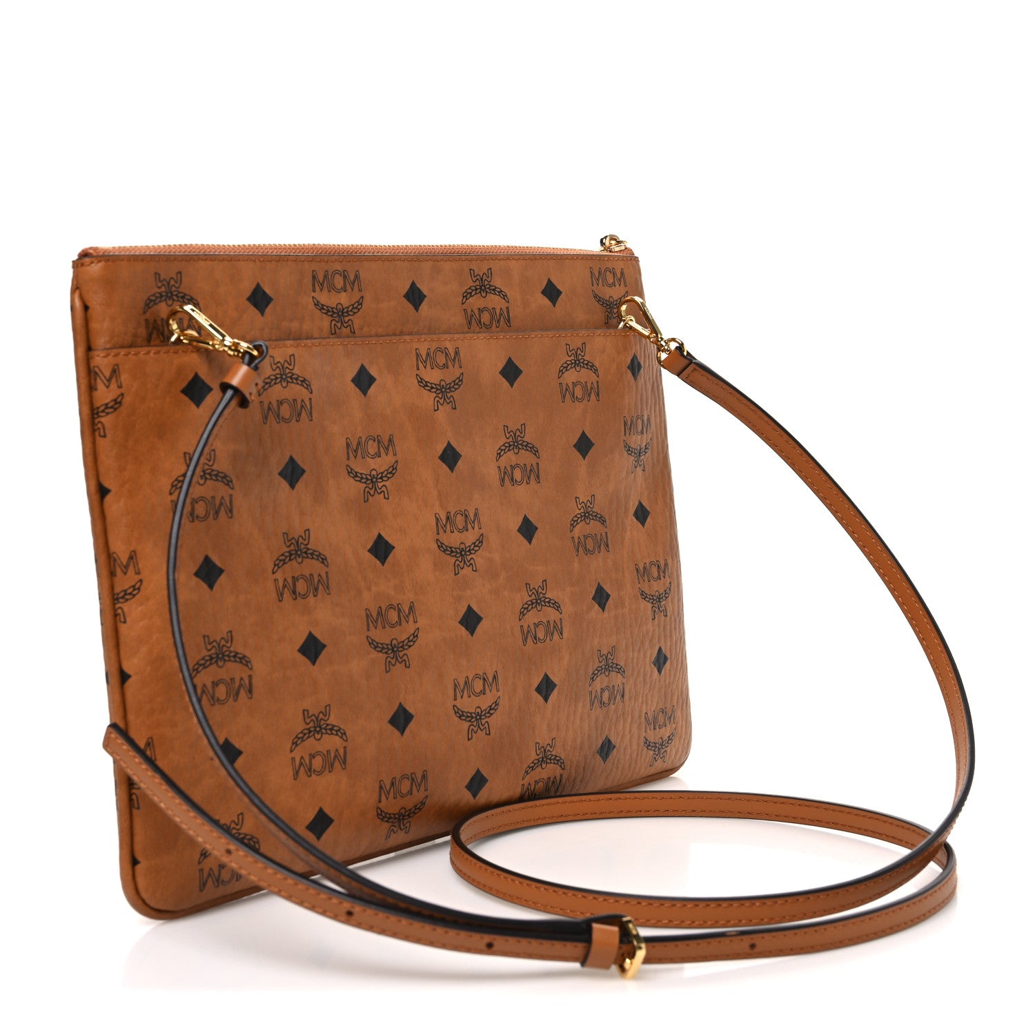 MCM Visetos Original Medium Pouch Cognac 3 of 11