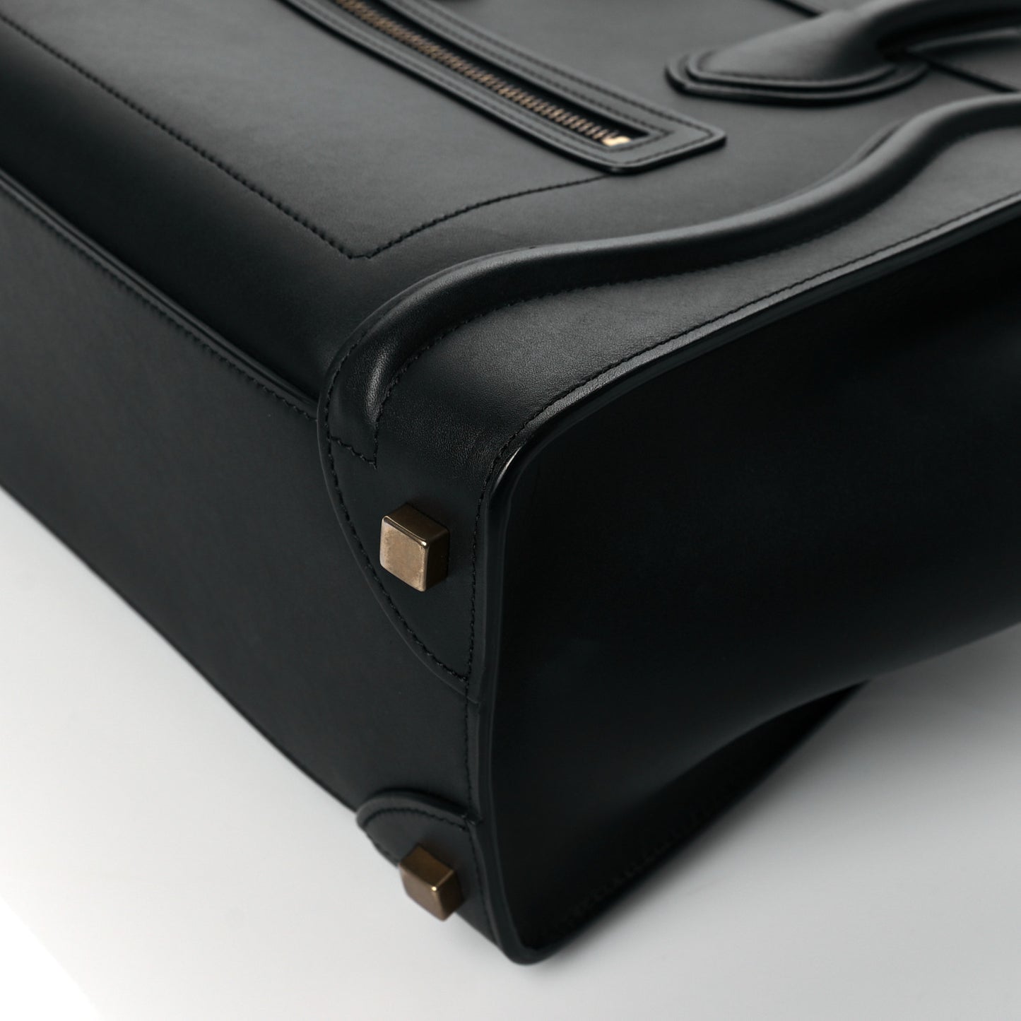 Drummed Calfskin Micro Luggage Black