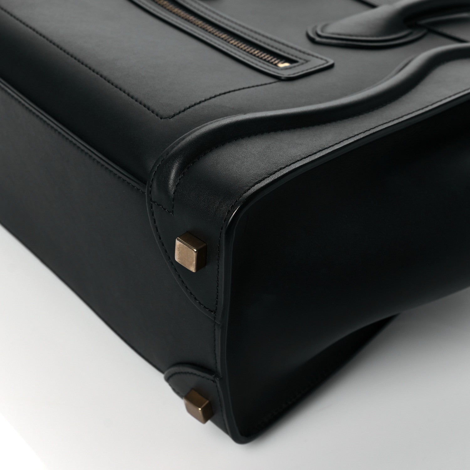 Celine Drummed Calfskin Micro Luggage Black 9 of 9