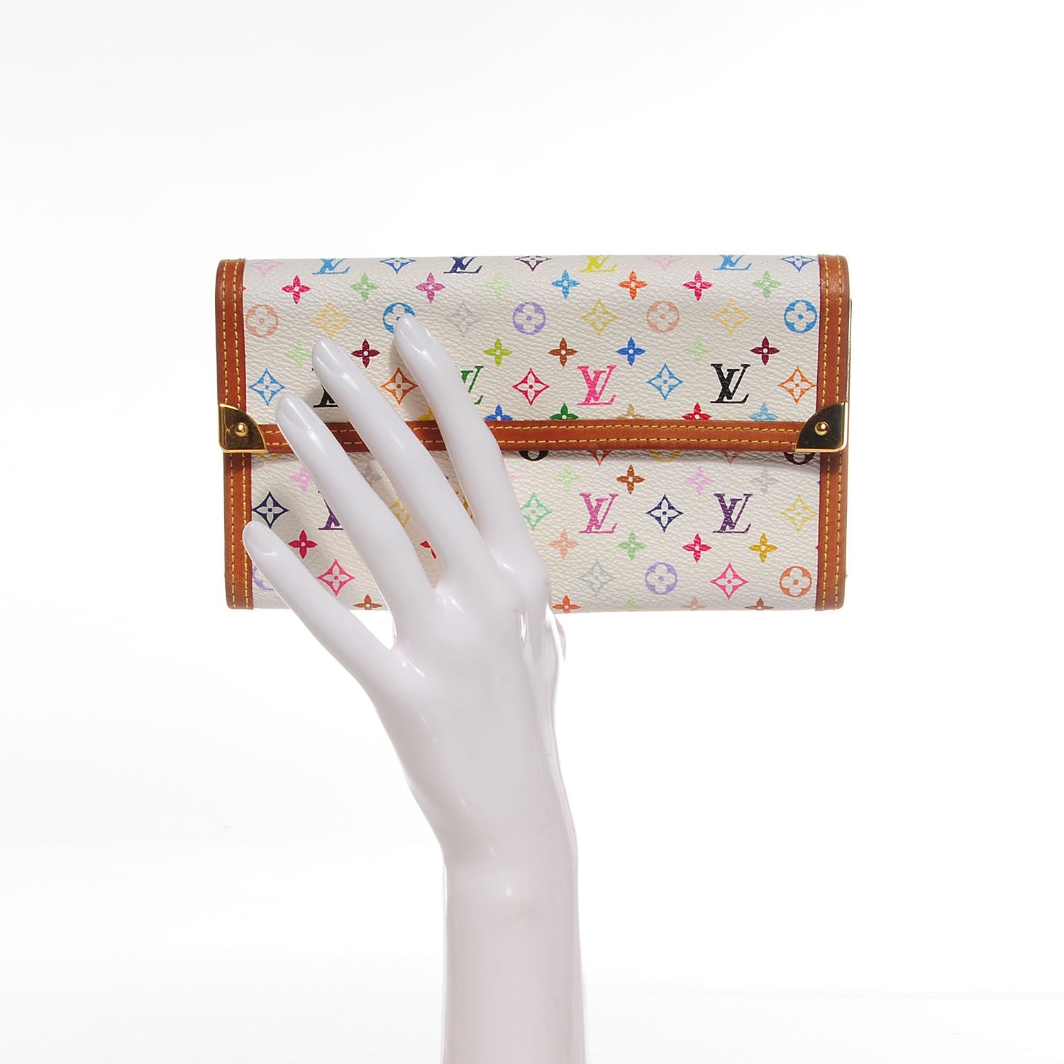 Louis Vuitton Monogram Multicolor Porte Tresor International Wallet White 2 of 7