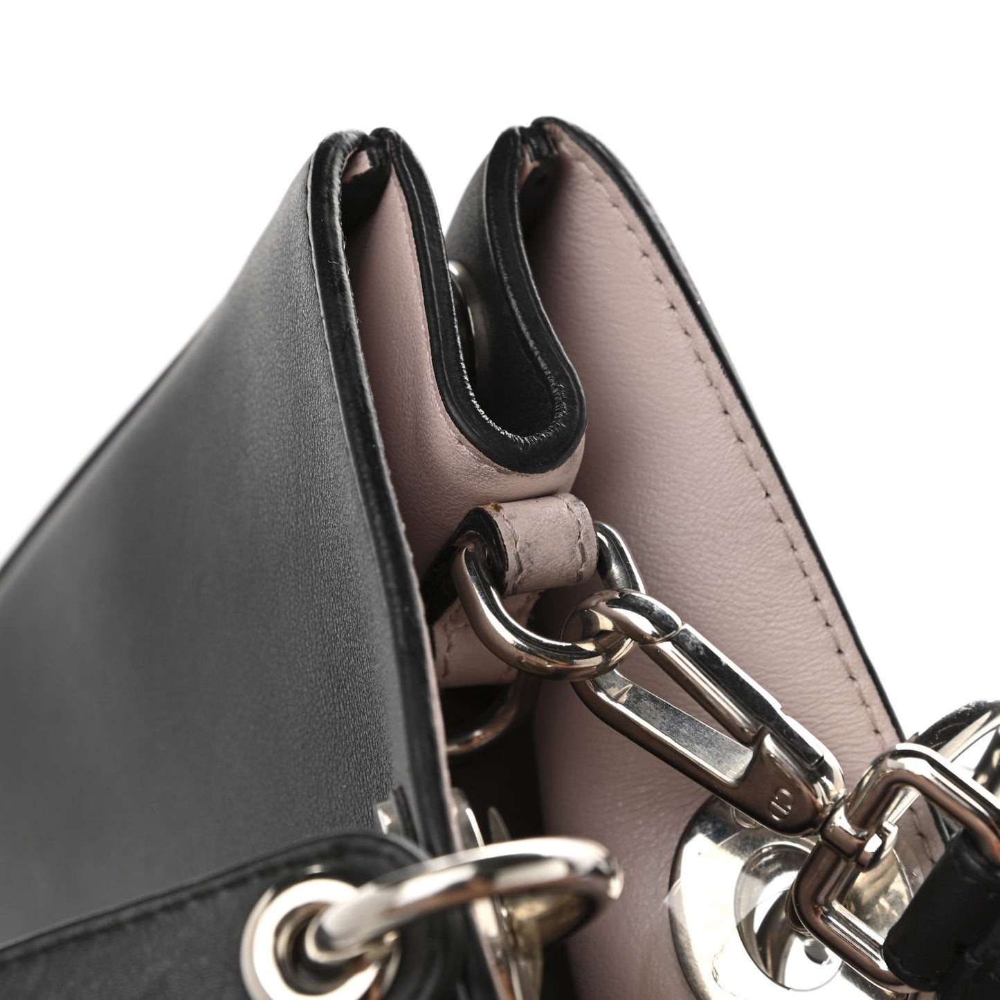 Smooth Calfskin Medium Diorissimo Tote Black Rose Poudre
