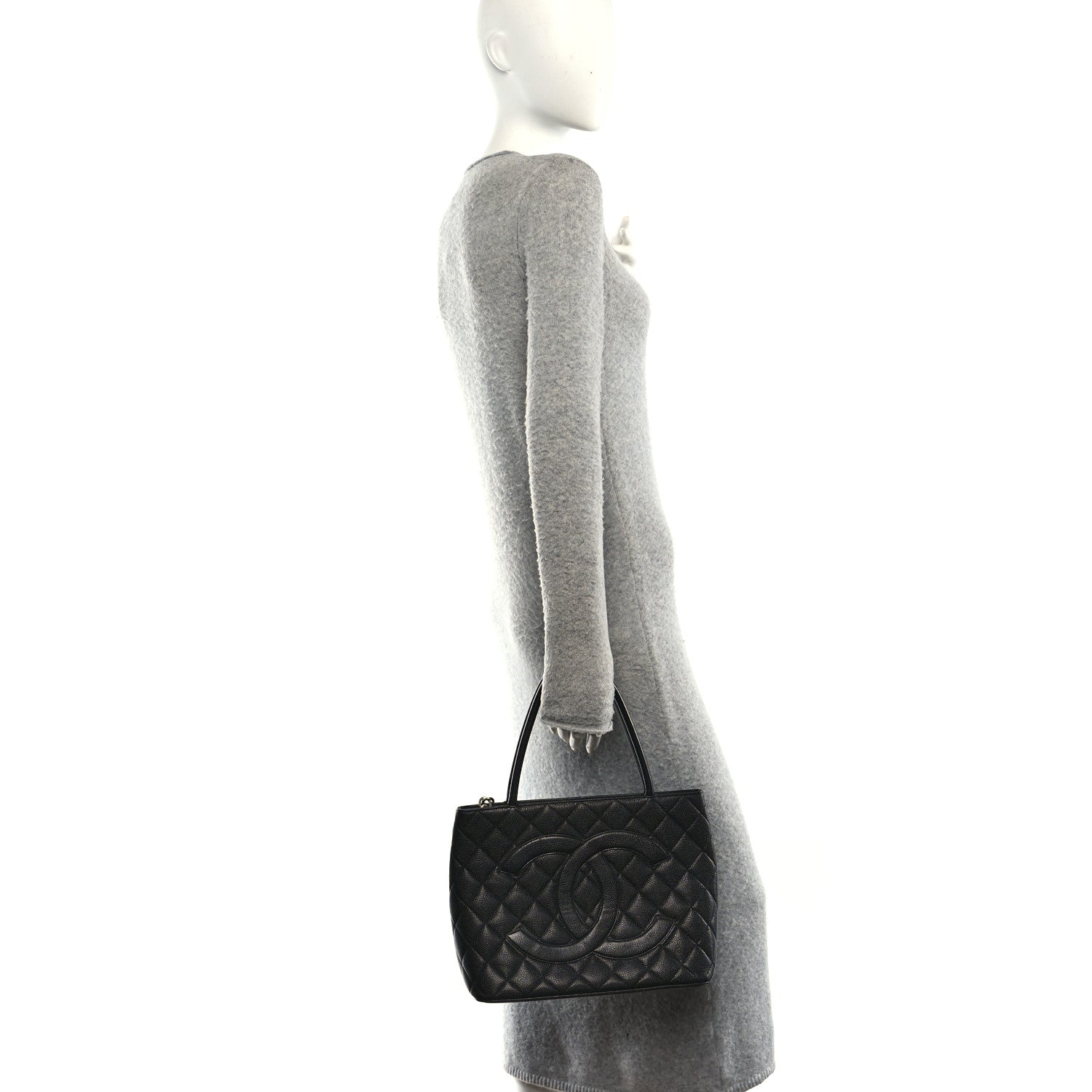 Chanel Caviar Quilted Medallion Tote Black 2 of 10