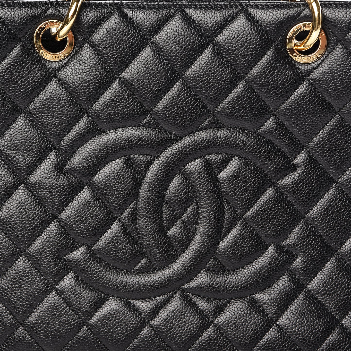 Caviar Quilted Grand Shopping Tote GST Black