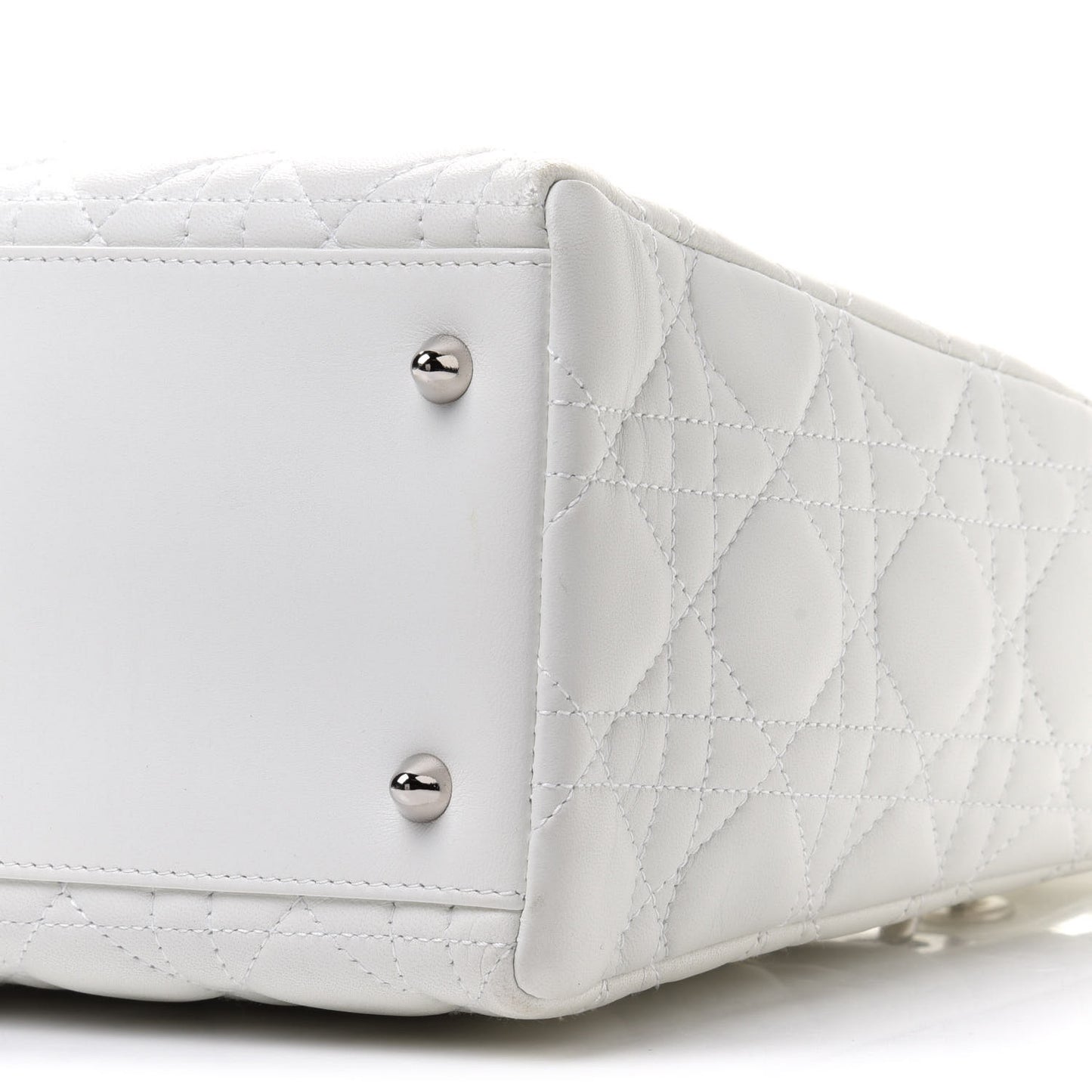 Lambskin Cannage Medium Lady Dior White