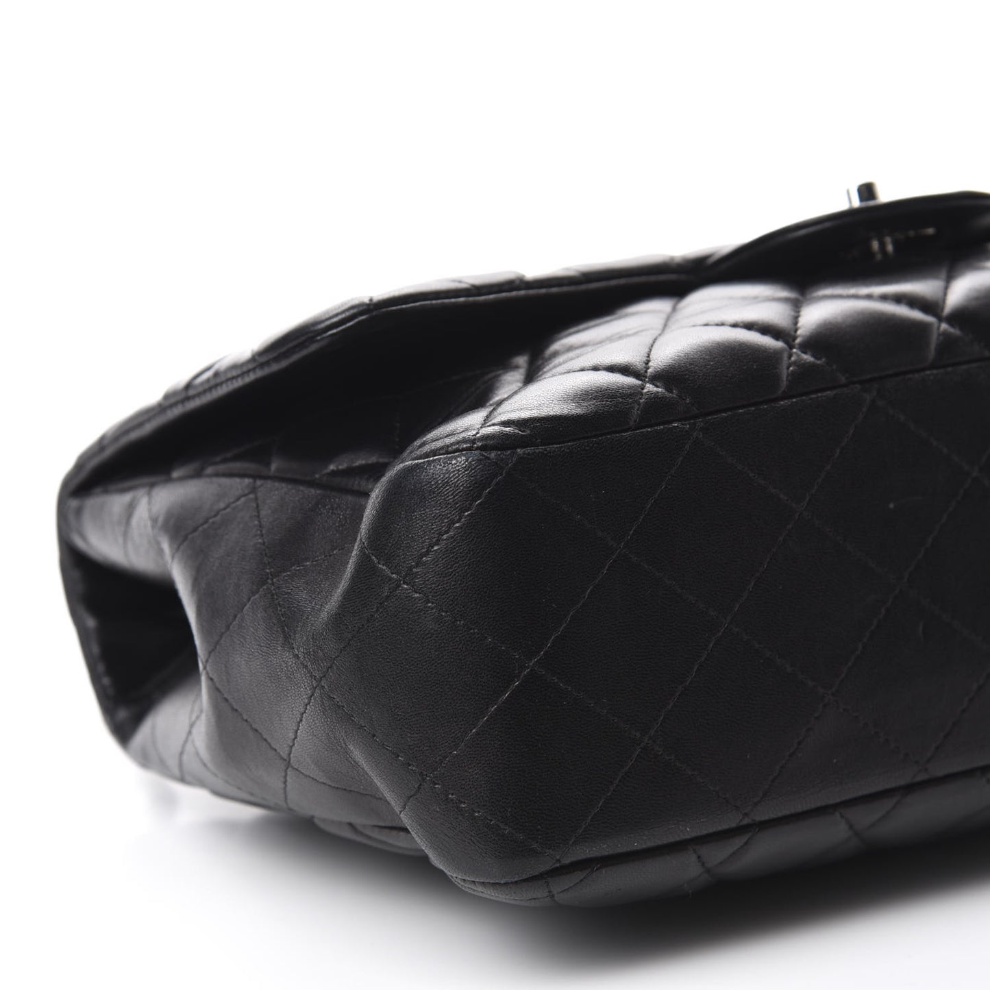 Lambskin Quilted Jumbo Single Flap Black