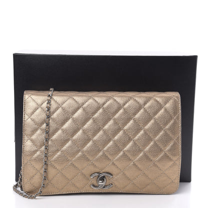 Chanel Metallic Calfskin Quilted Flap Clutch Light Bronze 13 of 13