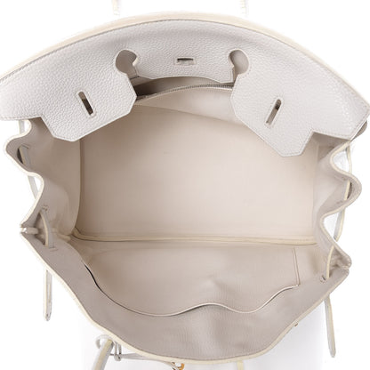 Hermes Taurillon Clemence Birkin 35 White 5 of 17