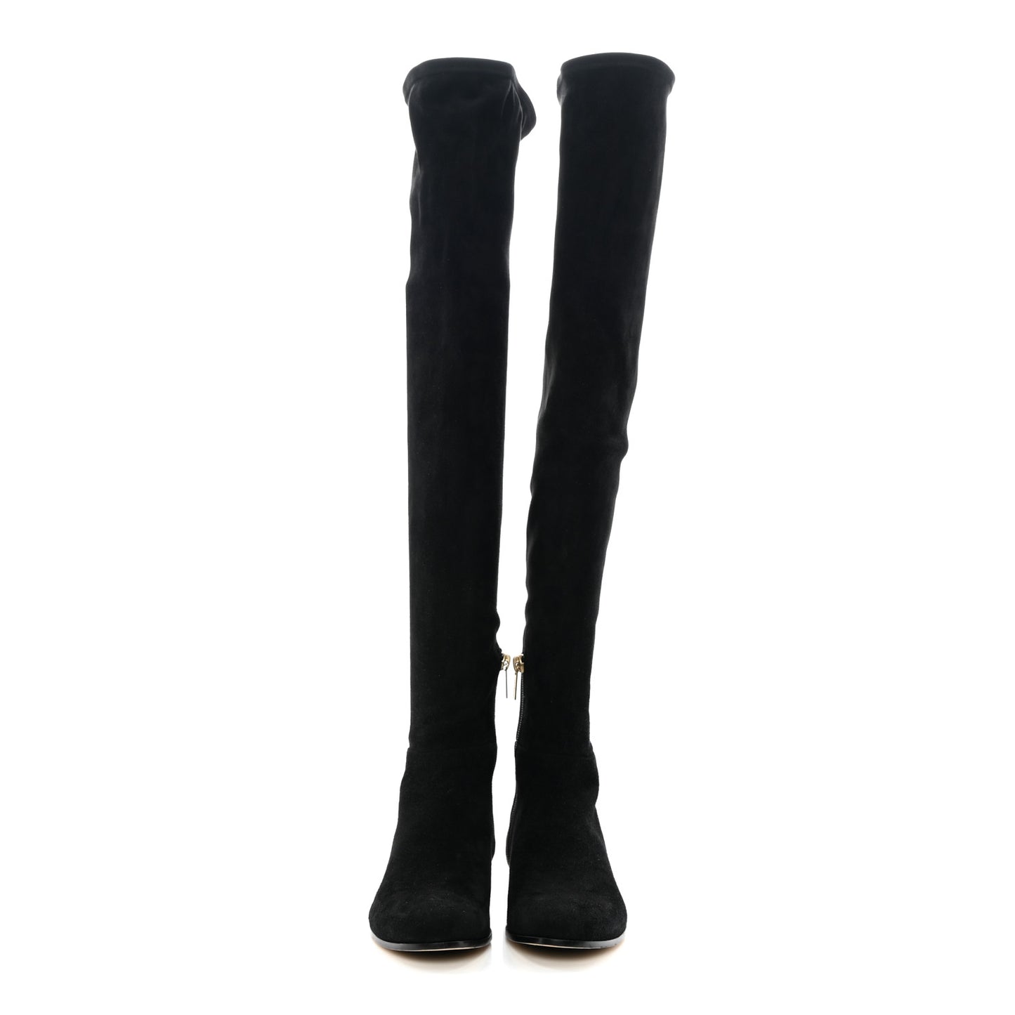 Suede Knee High Boots 36 Black