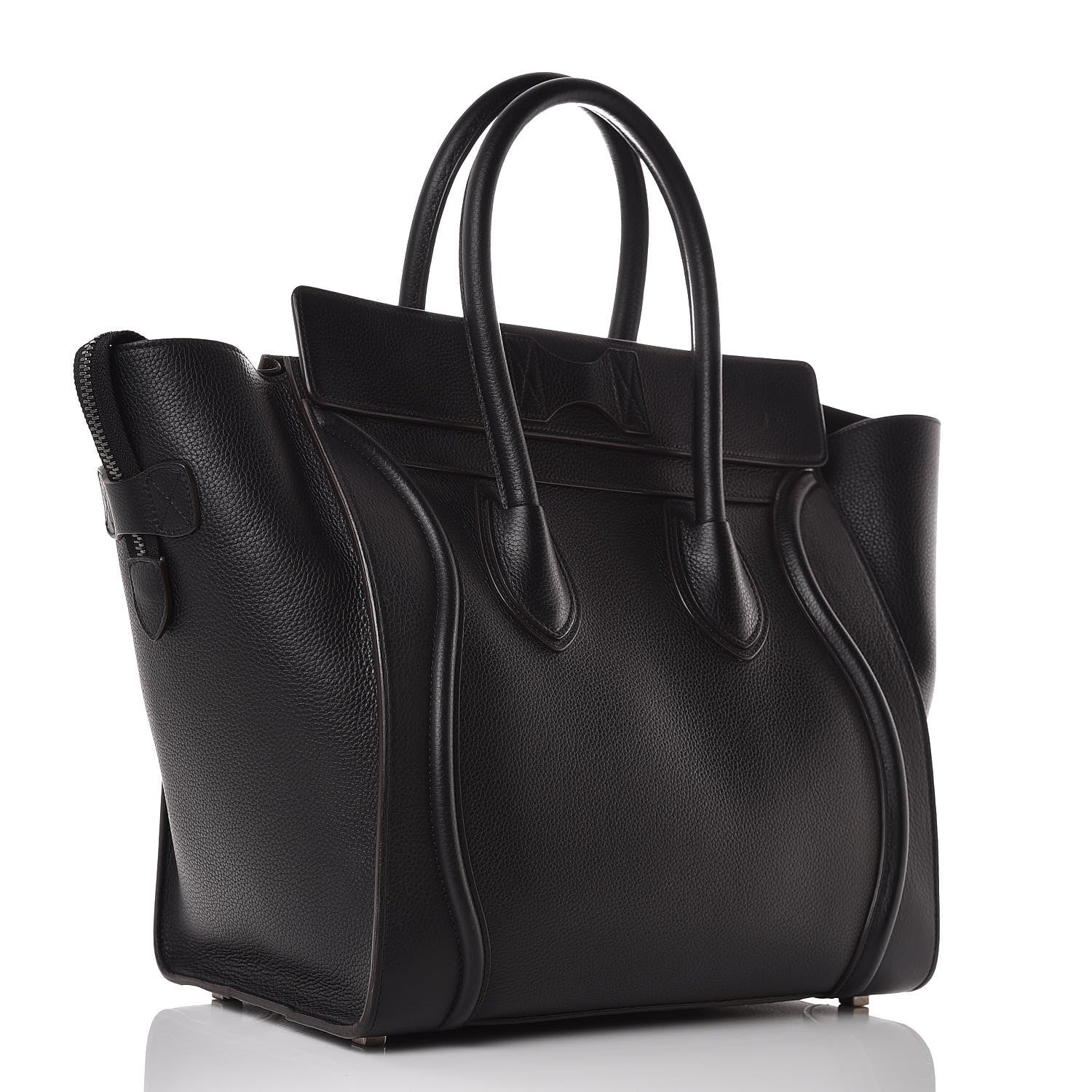 Celine Drummed Calfskin Mini Luggage Black 3 of 12