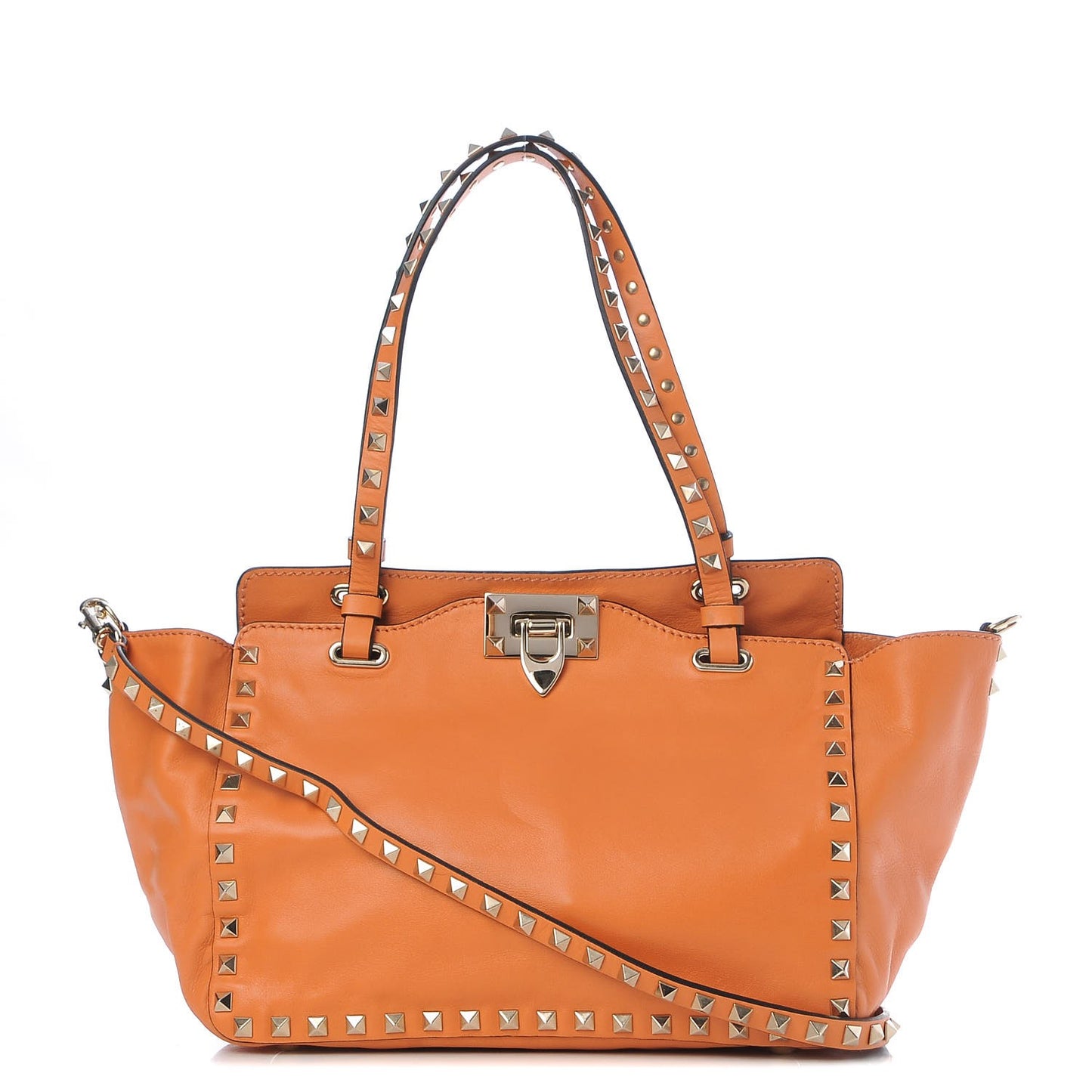 Vitello Small Rockstud Tote Orange