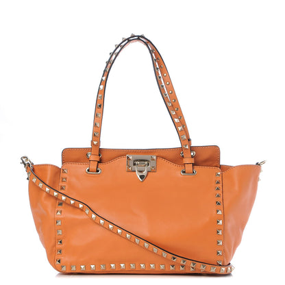 Valentino Garavani Vitello Small Rockstud Tote Orange 1 of 13