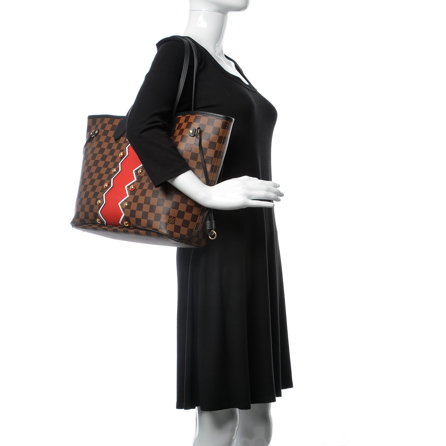 Louis Vuitton Damier Ebene Karakoram Neverfull MM 2 of 9