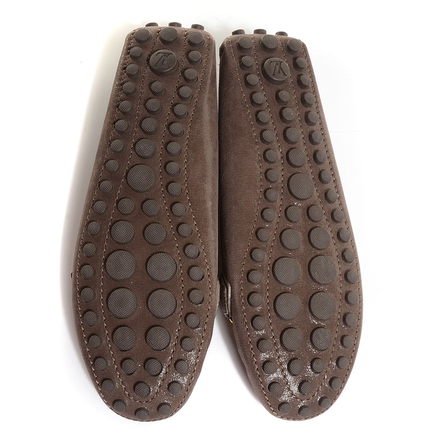 Louis Vuitton Iridescent Suede Oxford Loafers Metallic 37.5 5 of 7