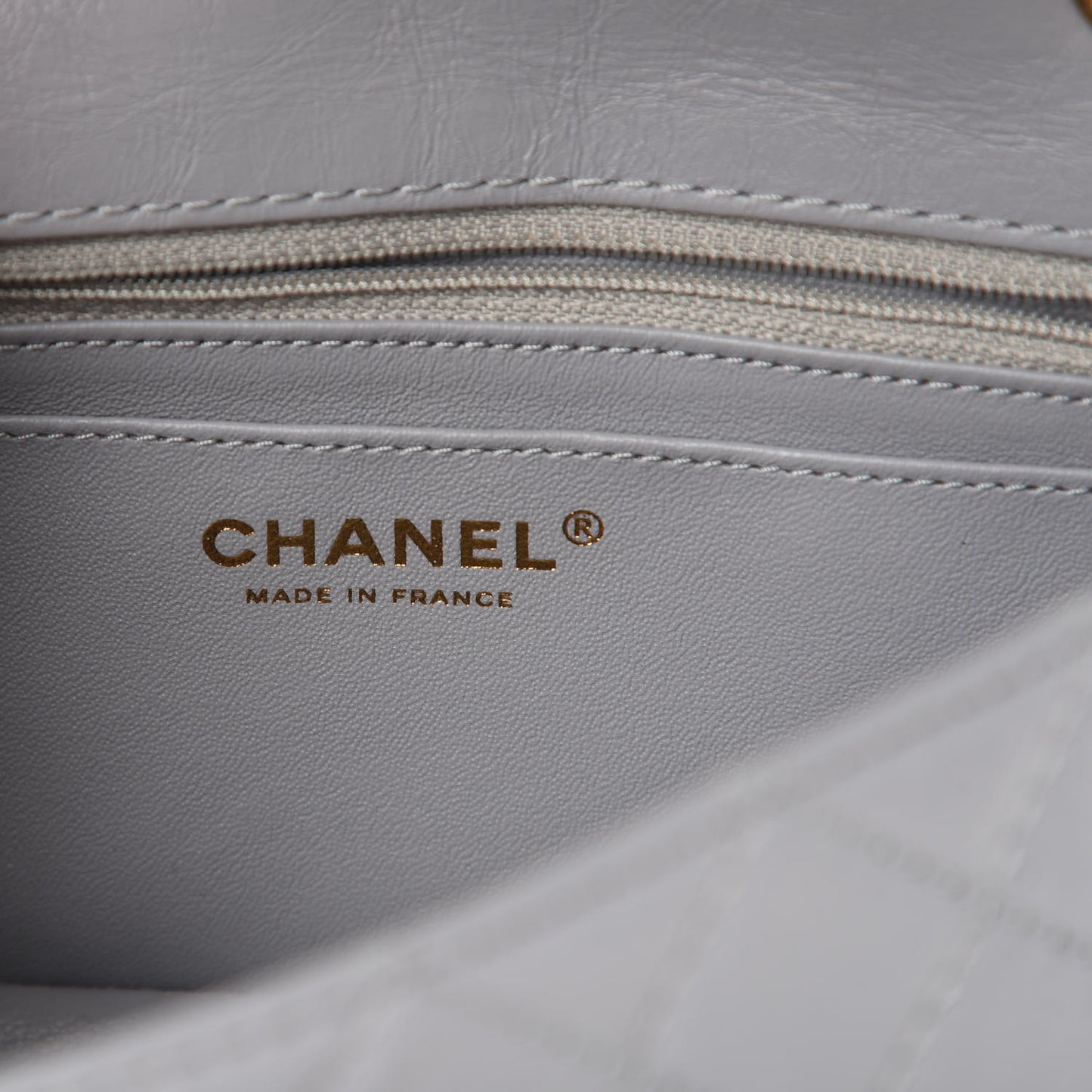 Aged Calfskin Quilted 2.55 Reissue Mini Flap Grey