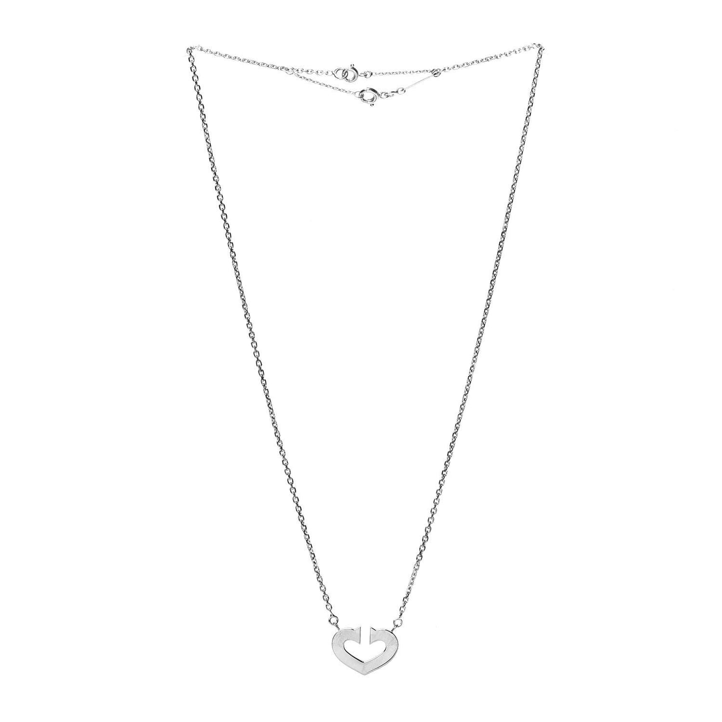 18K White Gold Medium Hearts and Symbols Necklace