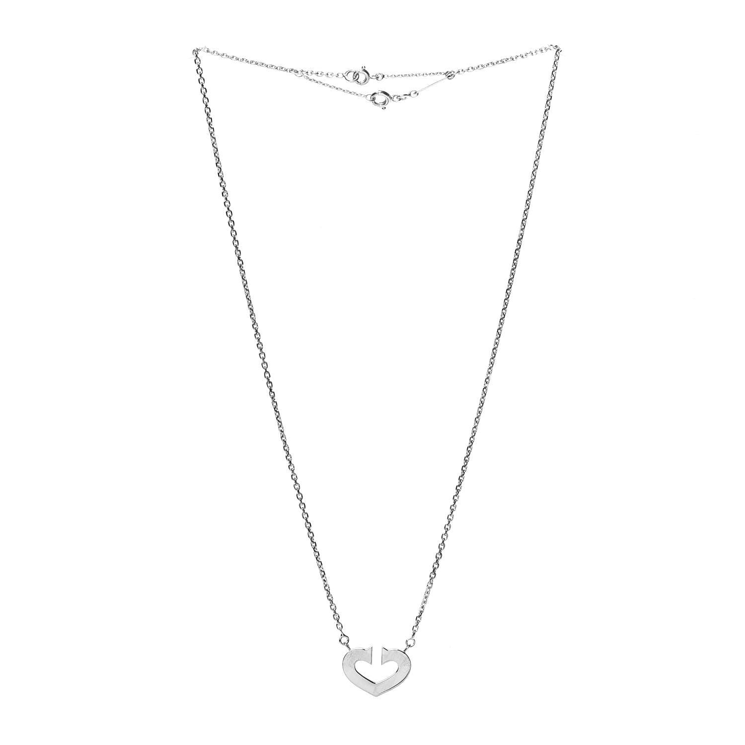 Cartier 18K White Gold Medium Hearts and Symbols Necklace 3 of 7
