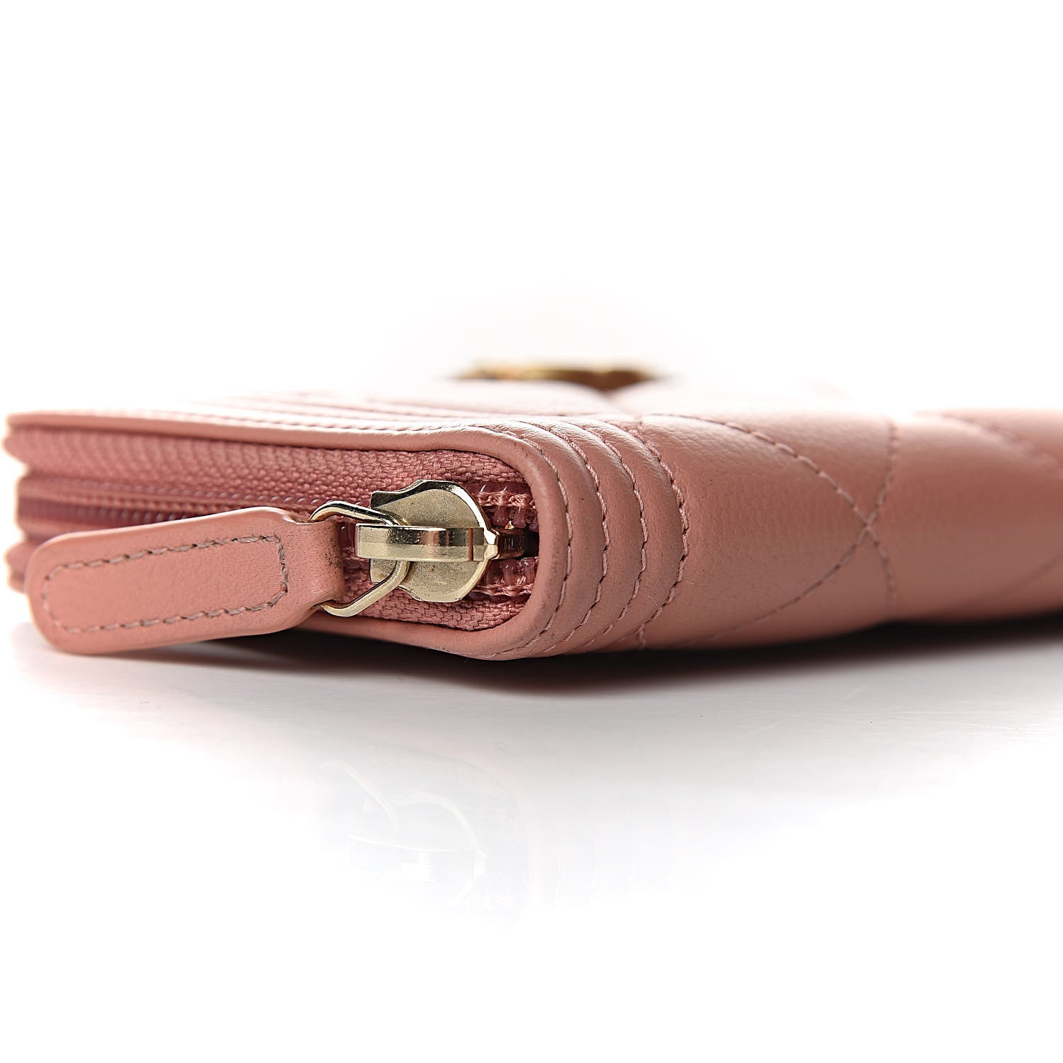 Chanel Caviar Quilted Boy Small Zip Around Wallet Pink 5 of 14