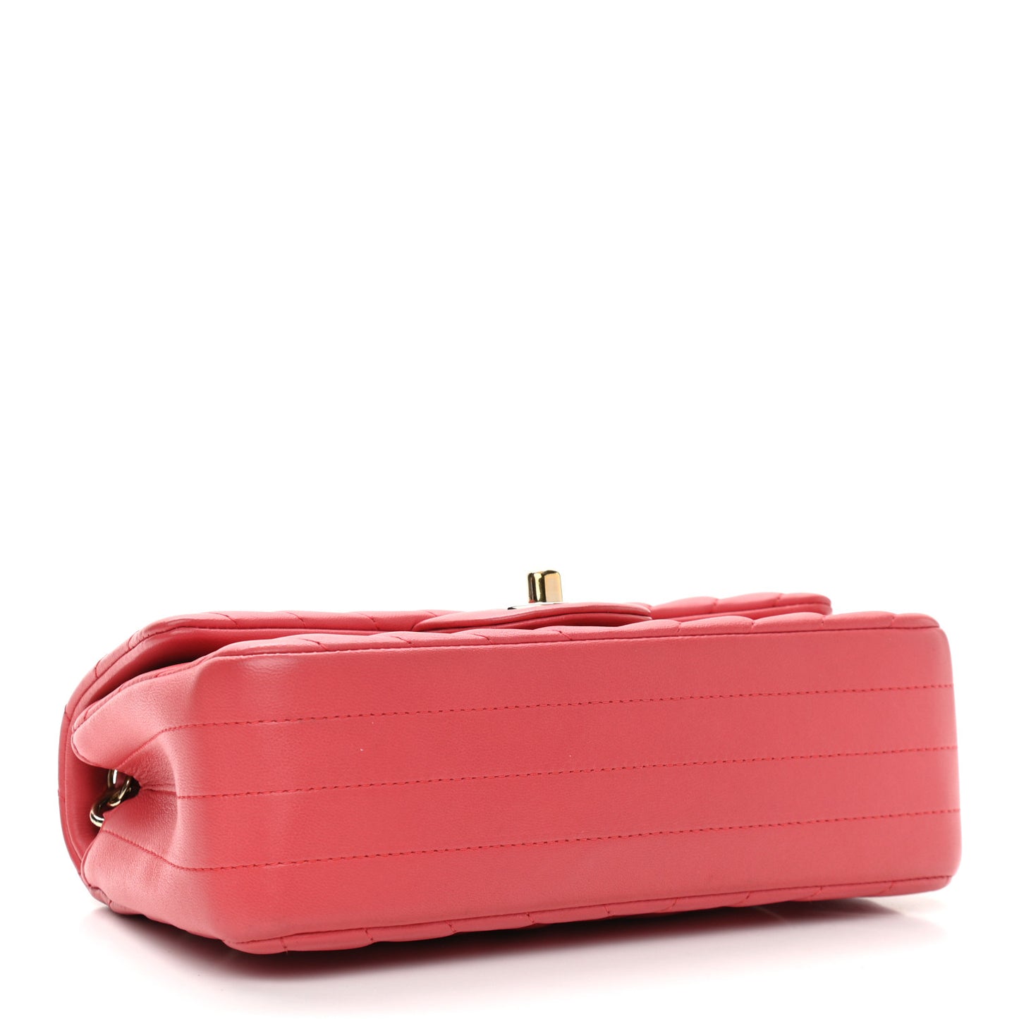 Lambskin Chevron Quilted Mini Rectangular Flap Pink