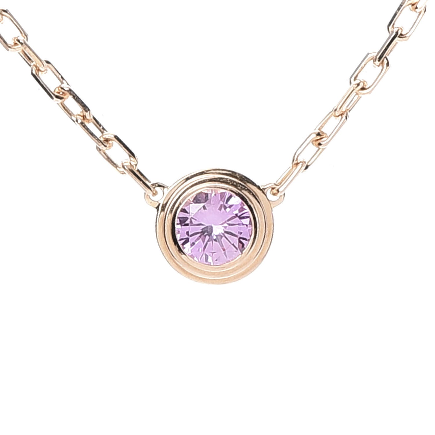 18K Pink Gold Pink Sapphire D'Amour Pendant Necklace