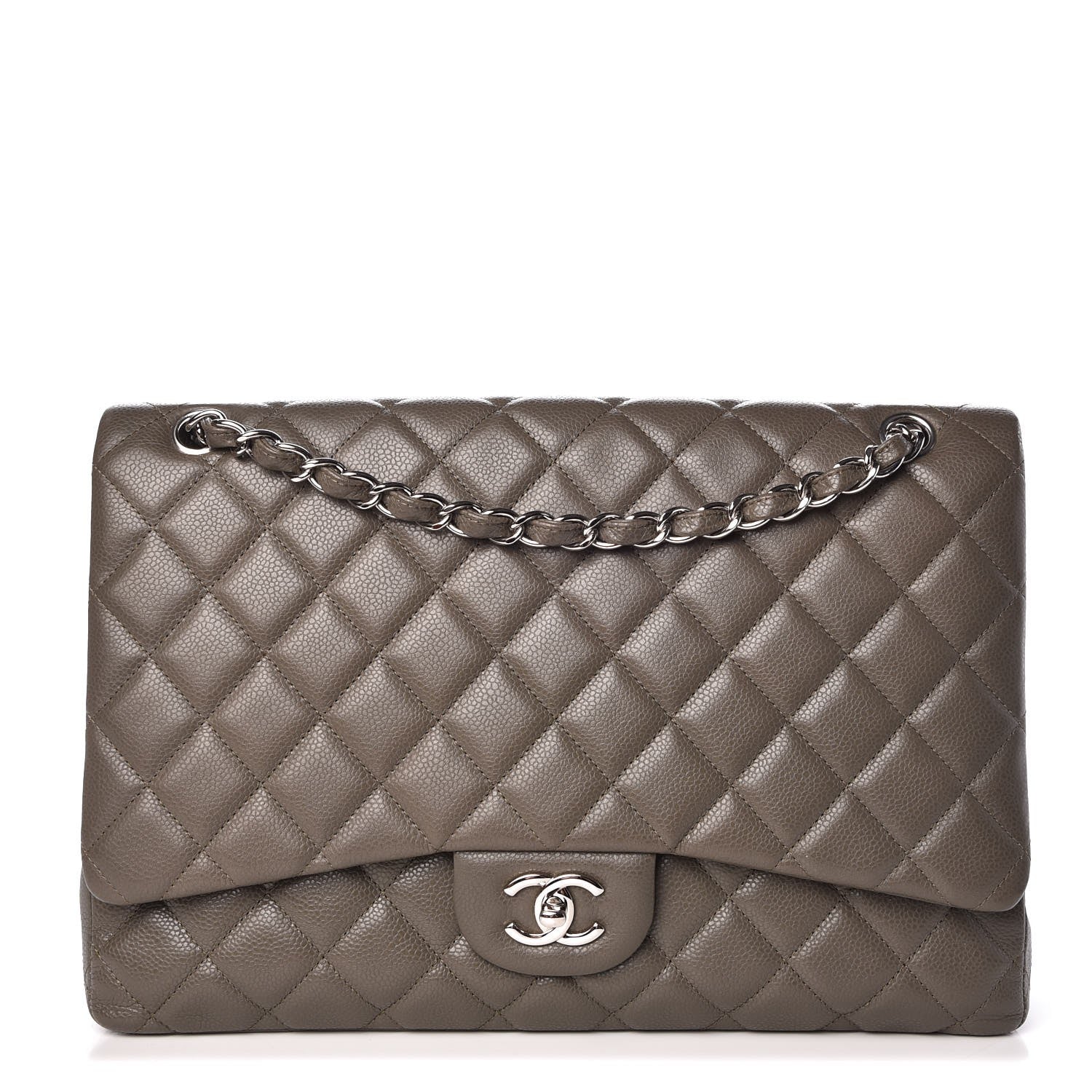 Chanel Caviar Quilted Maxi Single Flap Grey 1 of 7