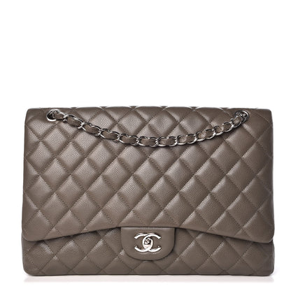 Chanel Caviar Quilted Maxi Single Flap Grey 1 of 7