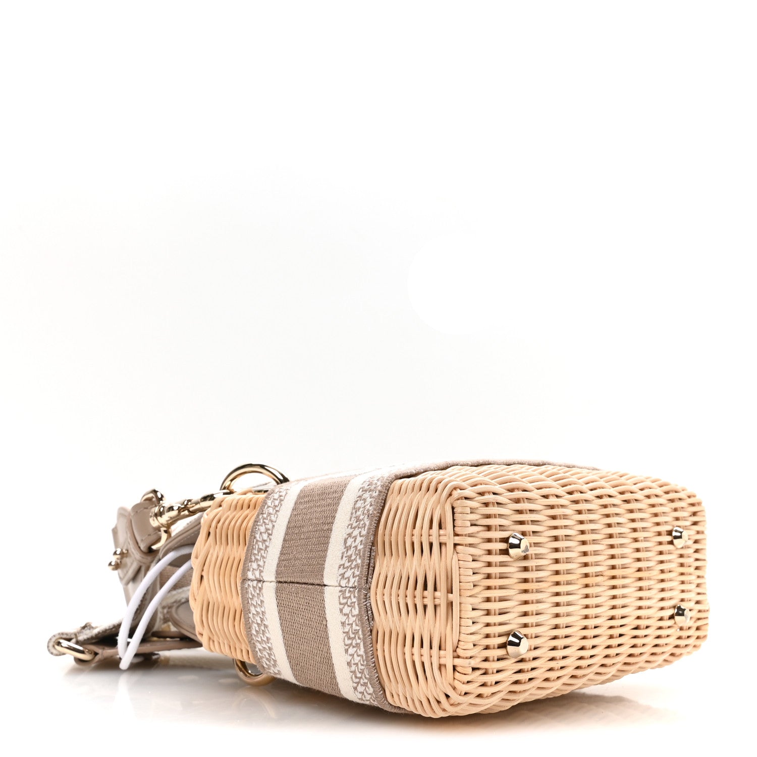 Christian Dior Wicker Oblique Mini Lady Dior Bag Beige 4 of 10