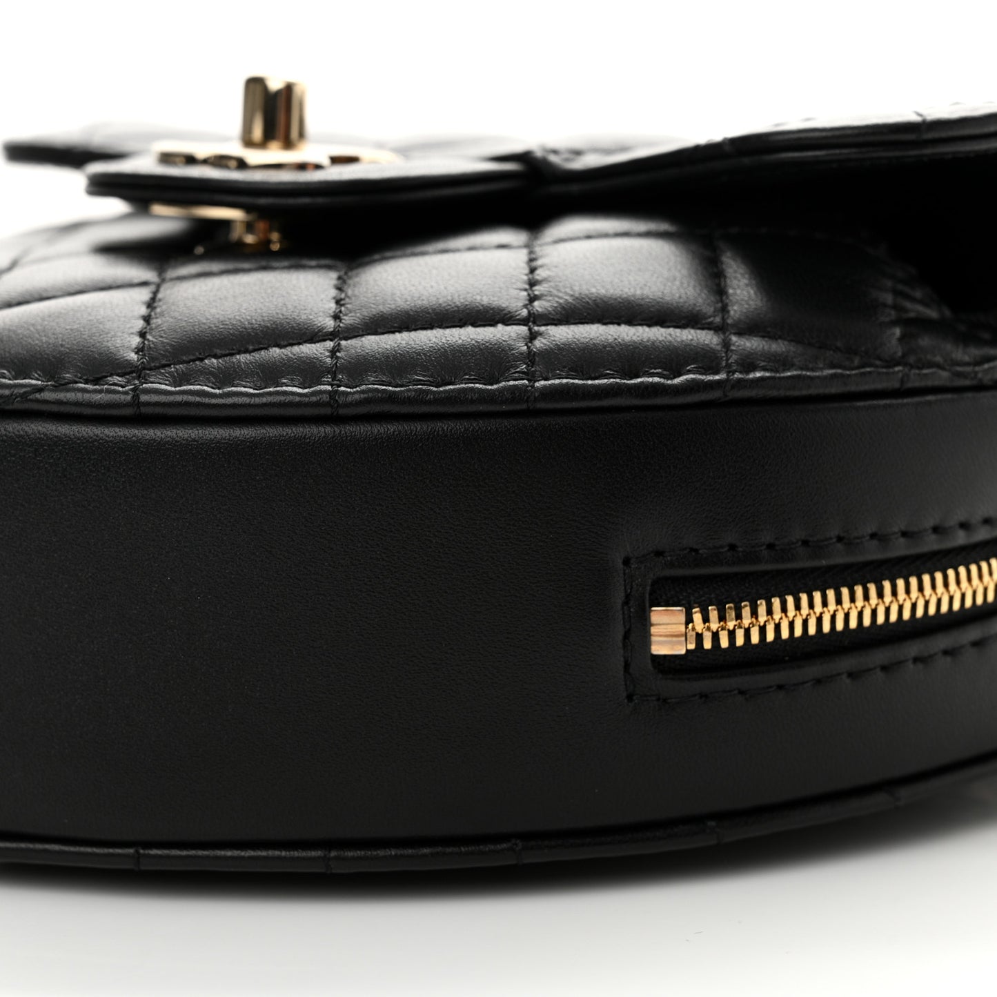 Lambskin Quilted CC In Love Heart Bag Black