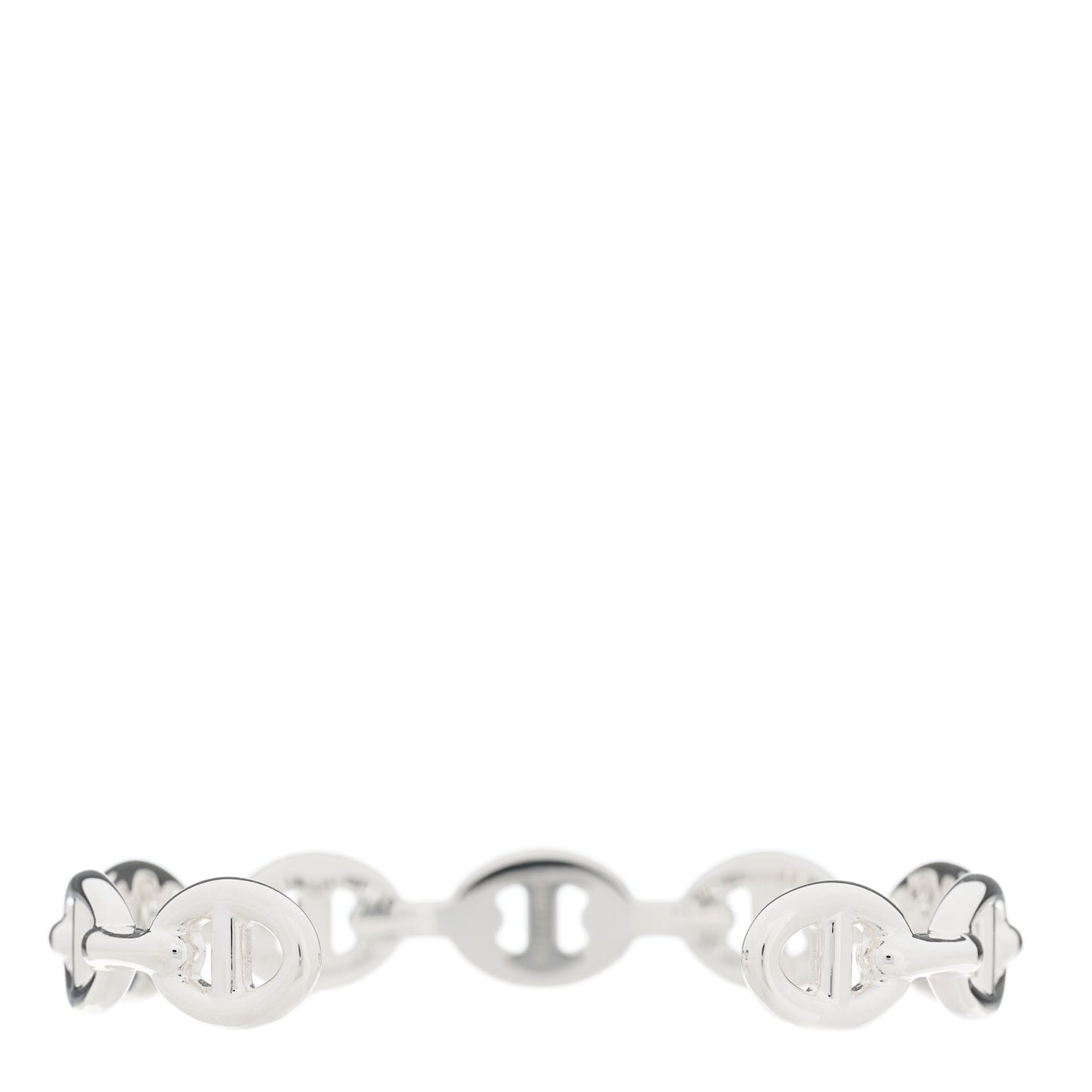 Sterling Silver MM Chaine d'Ancre Enchainee Cuff Bracelet ST
