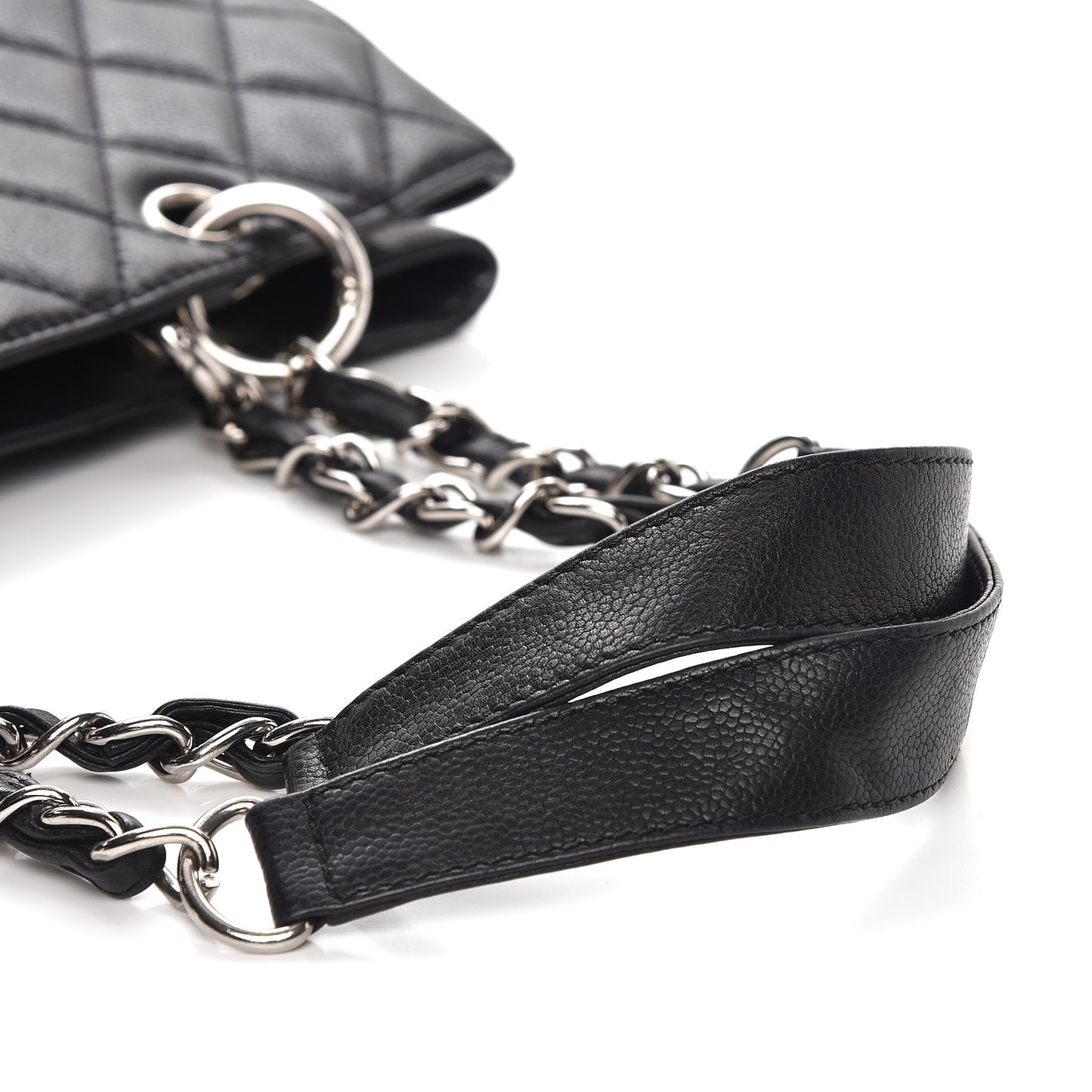 Caviar Quilted Grand Shopping Tote GST Black