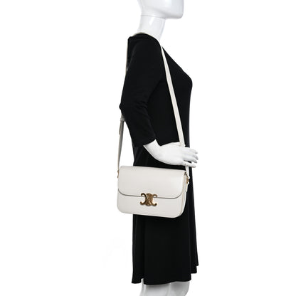 Celine Shiny Calfskin Medium Triomphe White 2 of 18