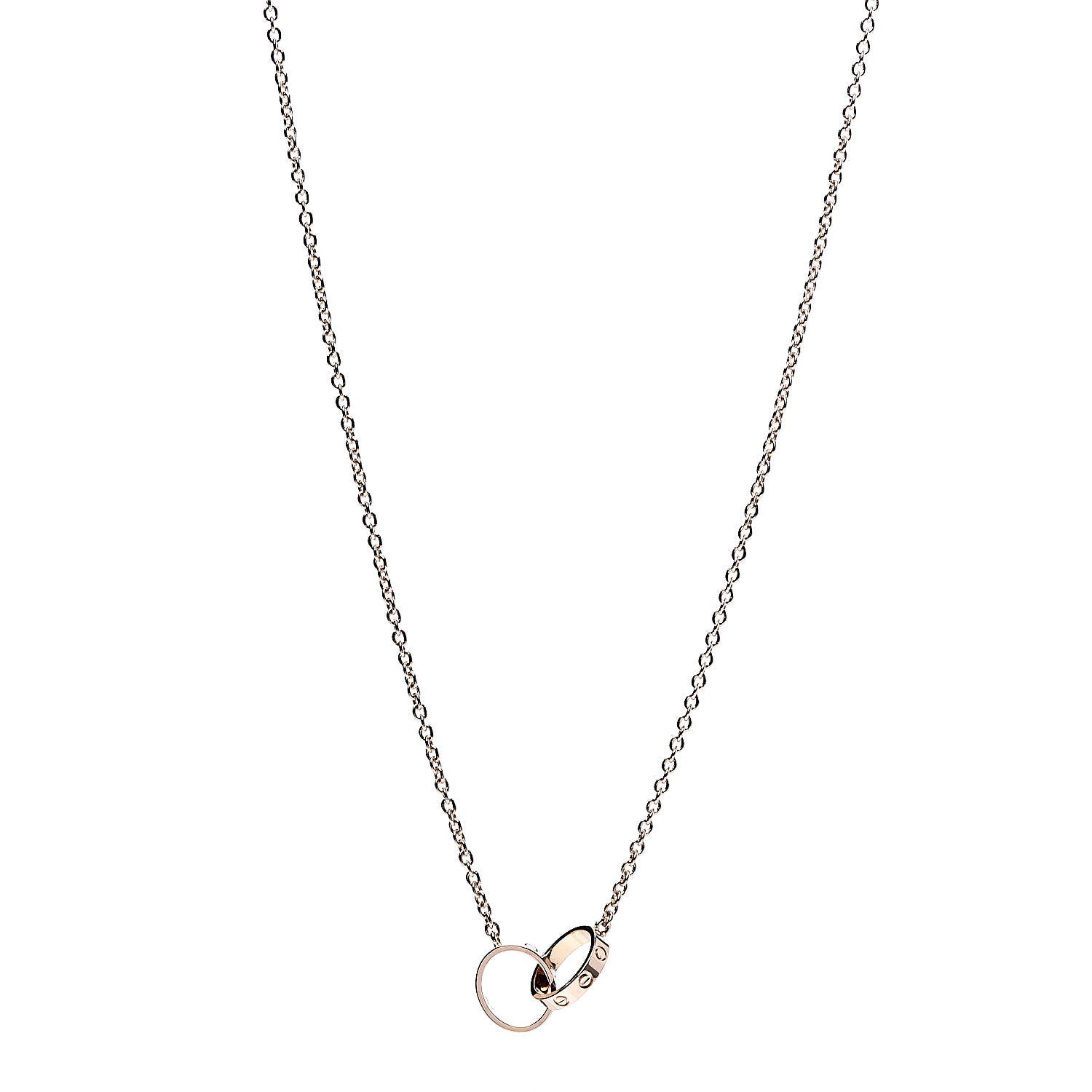 Cartier 18K Pink Gold Interlocking LOVE Necklace 1 of 6