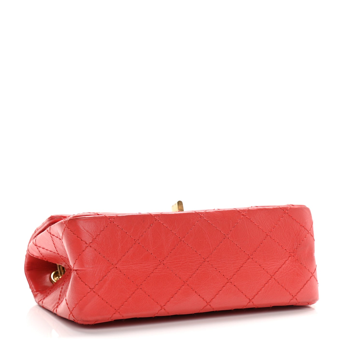 Aged Calfskin Quilted 2.55 Reissue Mini Flap Red