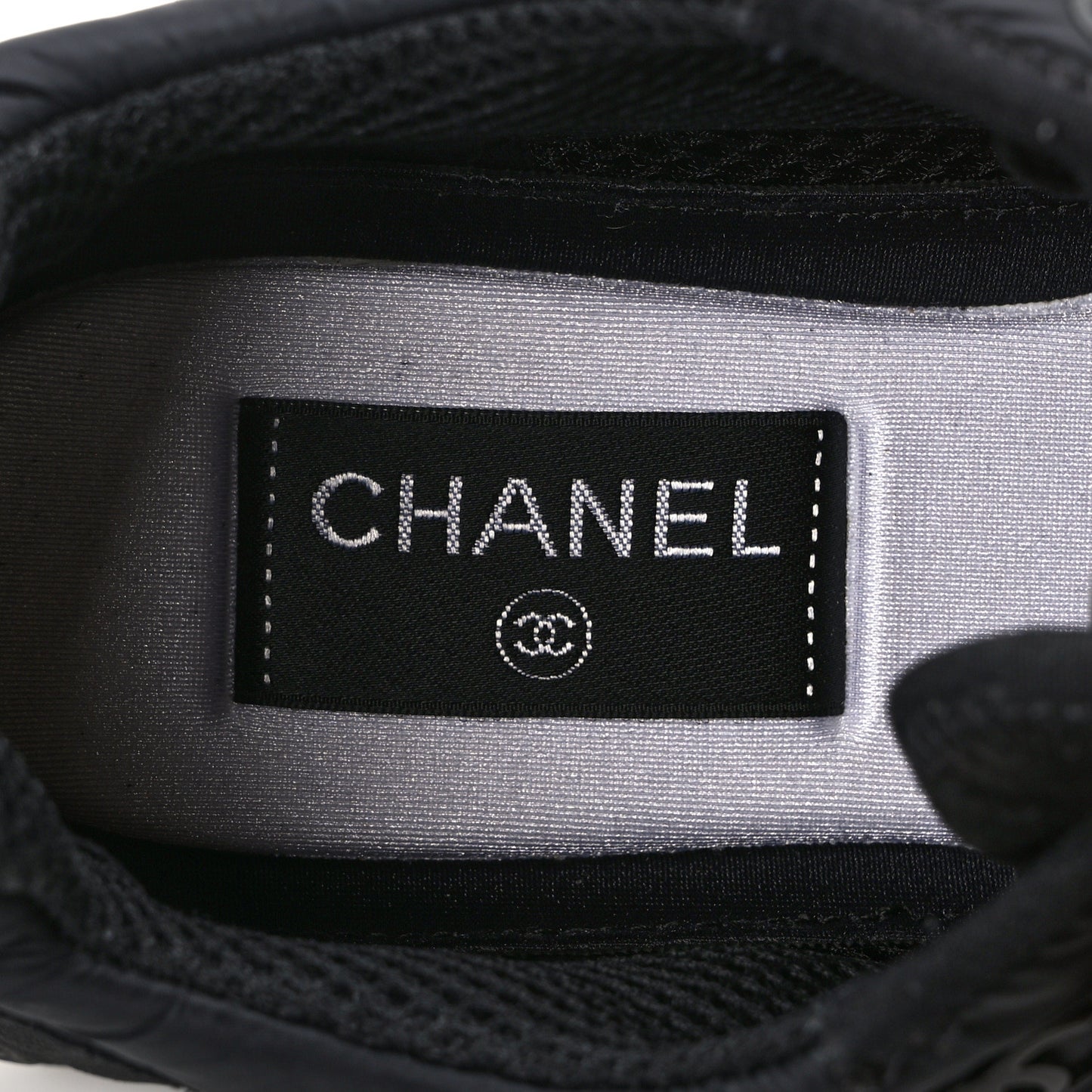 Nylon Suede Calfskin CC Sneakers 39.5 Black