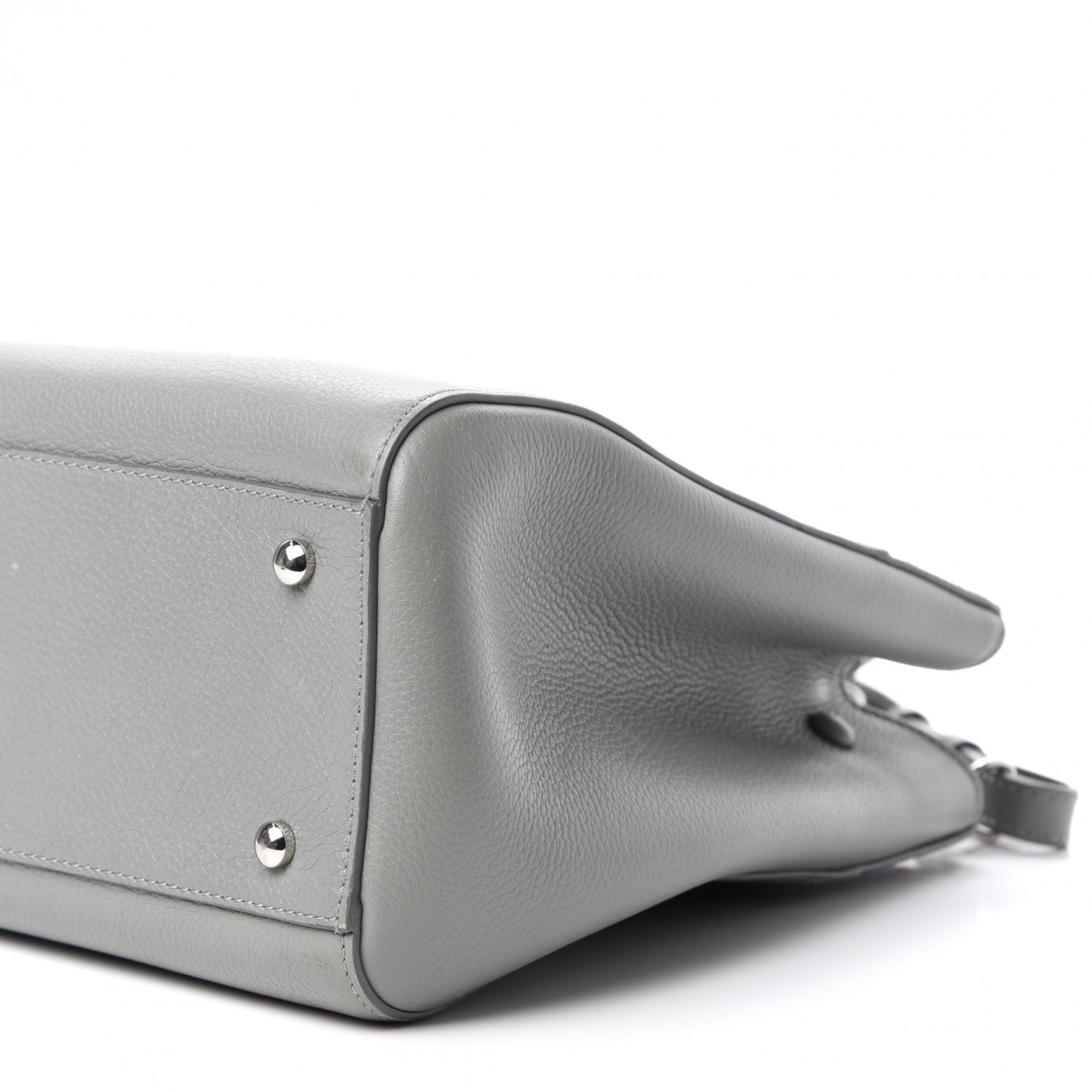 Grained Calfskin Small Neo Executive Shopper Tote Grey