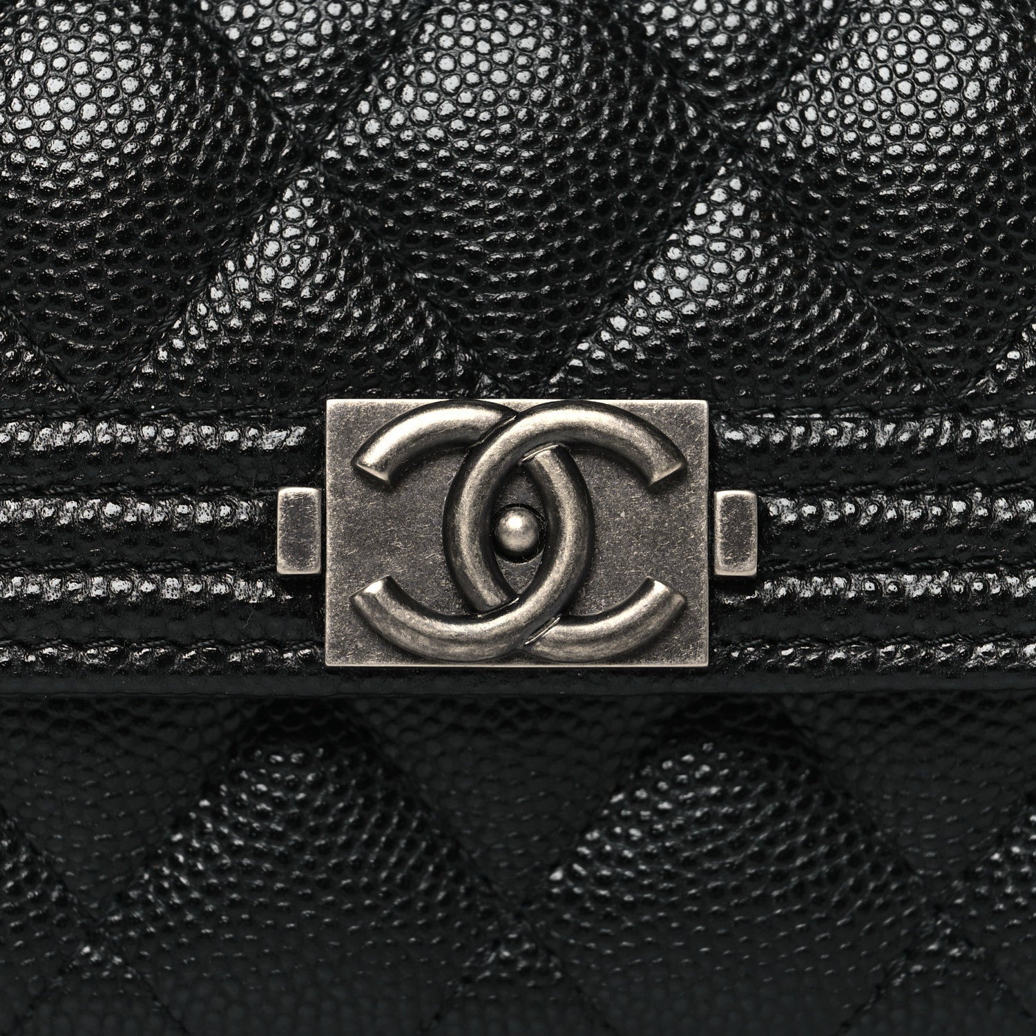 Chanel Caviar Quilted Boy Flap Card Holder Black 9 of 12