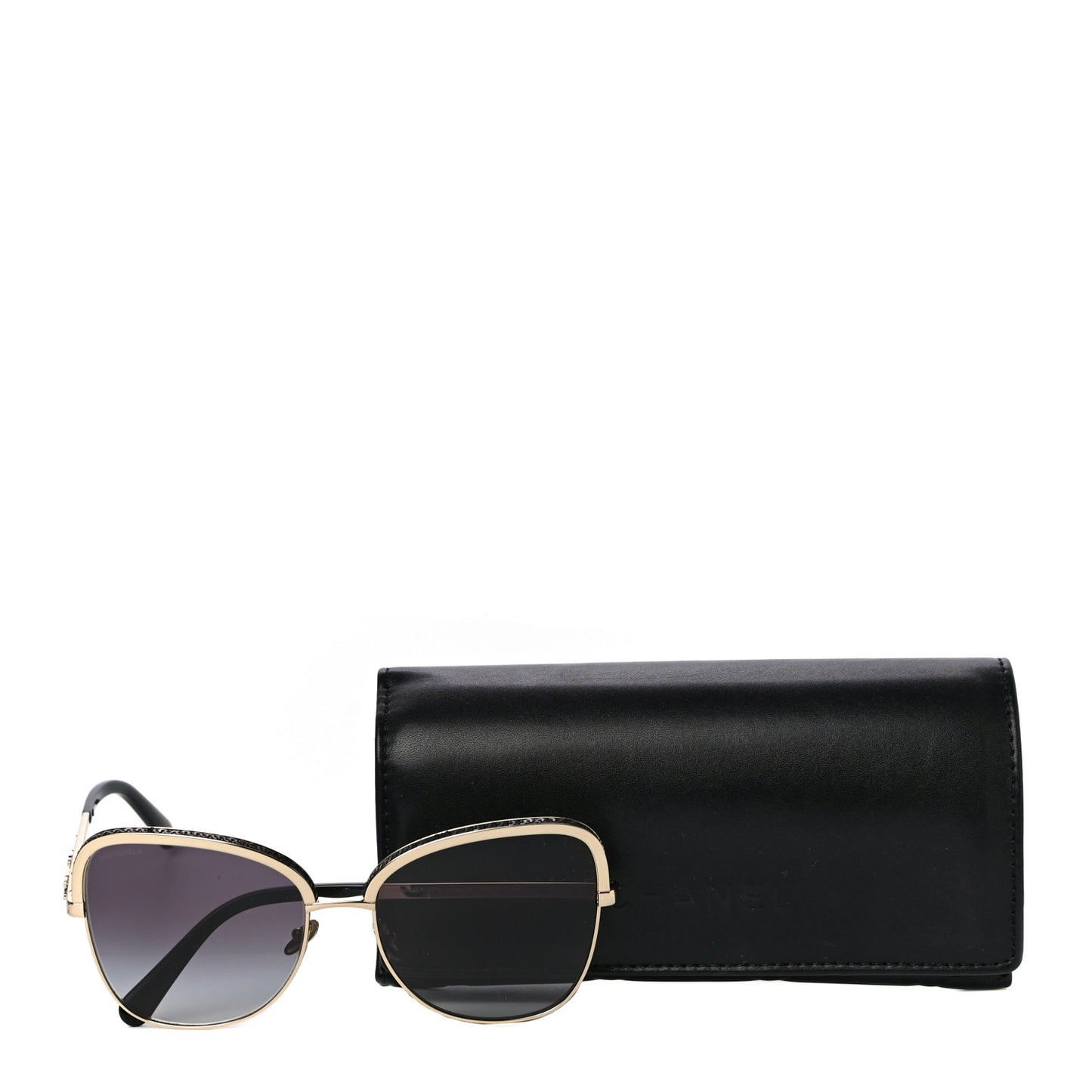 Square Frame Sequin Sunglasses 4270 Gold Black