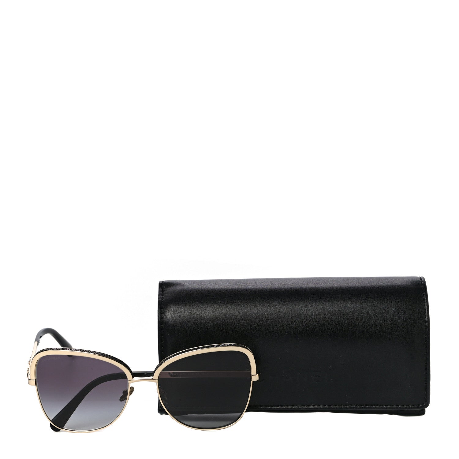 Chanel Square Frame Sequin Sunglasses 4270 Gold Black 7 of 7